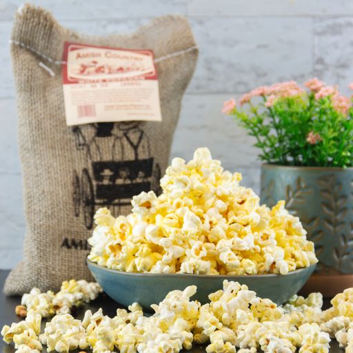 Popcorn in Burlap Bag